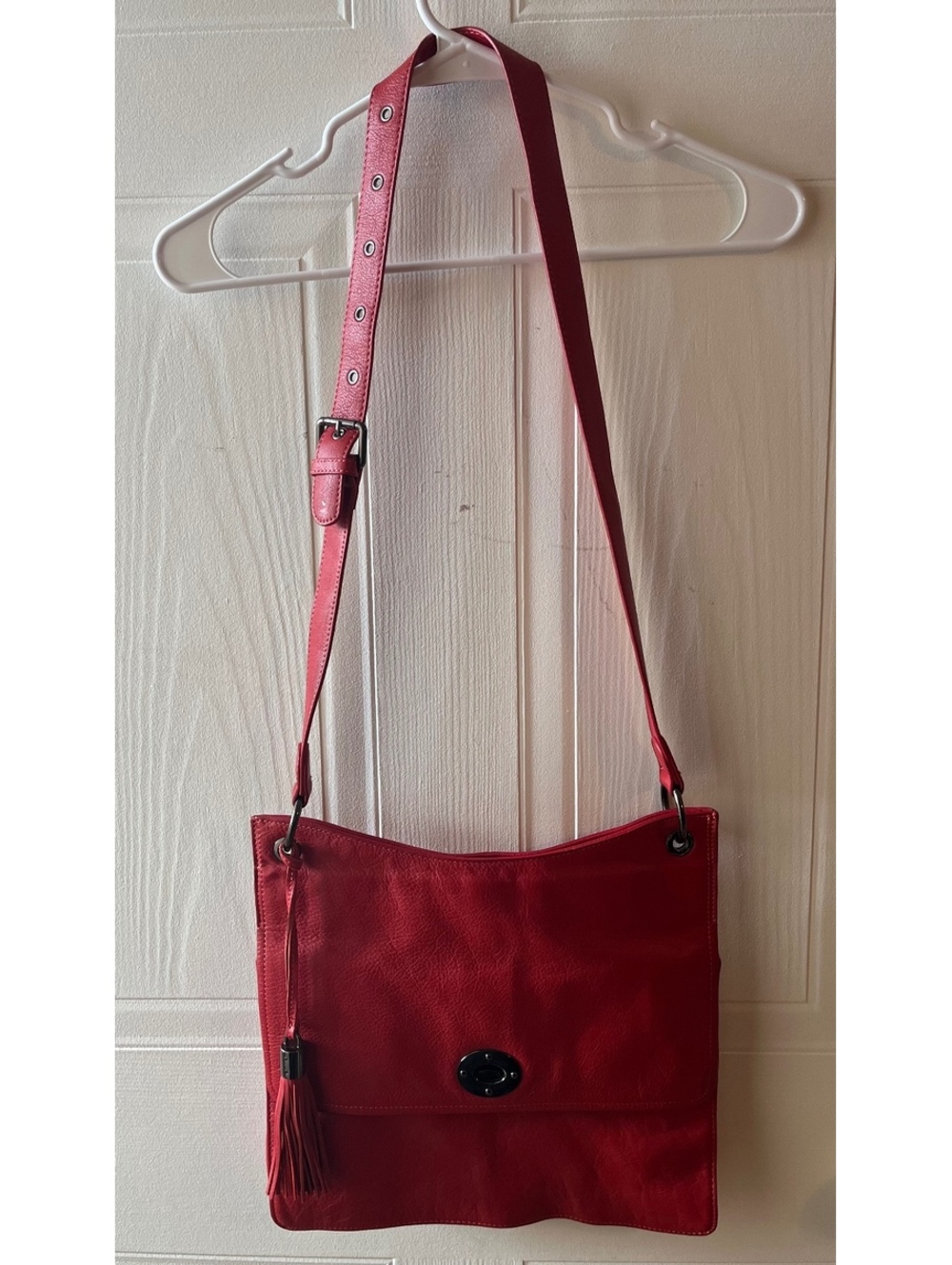 Clements Ribeiro Red Leather Shoulder Bag